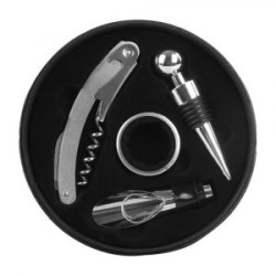 SET REDONDO DE PU NEGRO PARA BAR 4 PIEZAS