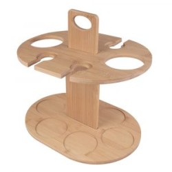 CAVA PORTATIL DE MADERA  DE BAMBÚ PARA 2 BOTELLAS Y 4 COPAS