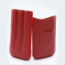 PURERA COLOR ROJO LISA PARA 3 PUROS