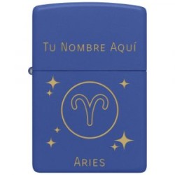 ENCENDEDOR ZIPPO AZUL REAL MATE CON SIGNO ZODIACAL