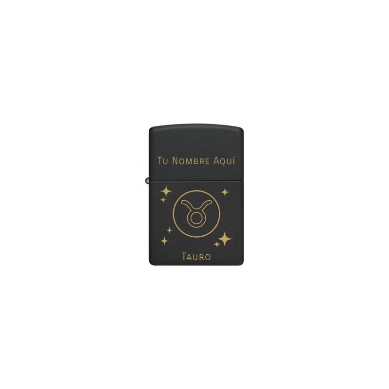 ENCENDEDOR ZIPPO NEGRO MATE CON SIGNO ZODIACAL