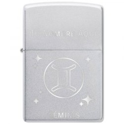 ENCENDEDOR ZIPPO CROMADO SATINADO CON SIGNO ZODIACAL