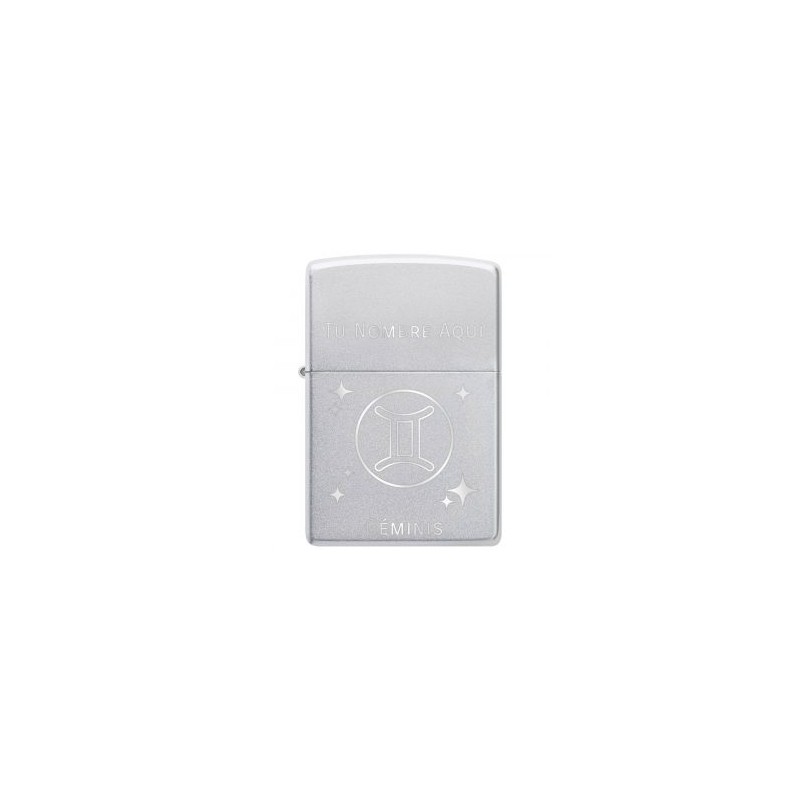 ENCENDEDOR ZIPPO CROMADO SATINADO CON SIGNO ZODIACAL