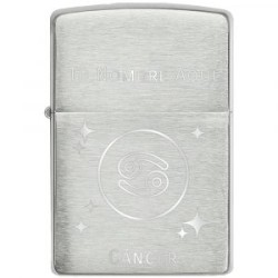 ENCENDEDOR ZIPPO CROMADO MATE CON SIGNO ZODIACAL