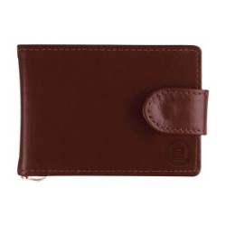 BILLETERA PARK LANE DE PIEL CON MONEY CLIP COLOR CAFE