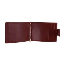 BILLETERA PARK LANE DE PIEL CON MONEY CLIP COLOR CAFE