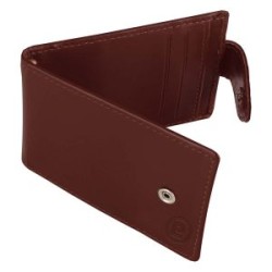 BILLETERA PARK LANE DE PIEL CON MONEY CLIP COLOR CAFE