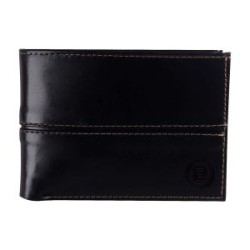 BILLETERA PARK LANE DE PIEL COSTURA CENTRAL COLOR NEGRO