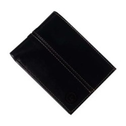 BILLETERA PARK LANE DE PIEL COSTURA CENTRAL COLOR NEGRO