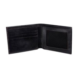 BILLETERA PARK LANE DE PIEL COSTURA CENTRAL COLOR NEGRO