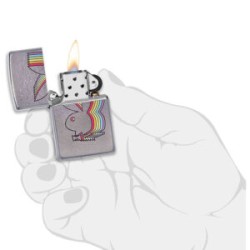 ENCENDEDOR ZIPPO CROMADO ICONO PLAYBOY MULTICOLOR