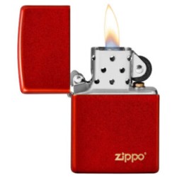 ENCENDEDOR ZIPPO ROJO METALICO LOGO ZIPPO