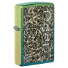 ENCENDEDOR ZIPPO DISEÑO GRECAS ANTIGUAS VERDE TEAL LOGO ZIPPO
