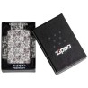 ENCENDEDOR ZIPPO BLANCO DISEÑO CRANEOS BRILLANTE EN OBSCURIDAD