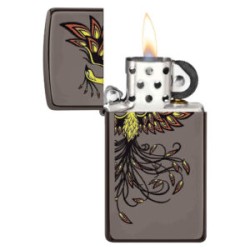 ENCENDEDOR ZIPPO BLACK ICE SLIM VUELO DE AVE FENIX