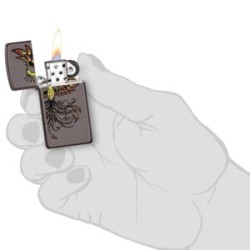 ENCENDEDOR ZIPPO BLACK ICE SLIM VUELO DE AVE FENIX