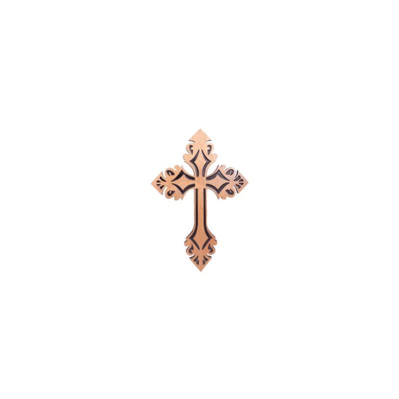 CRUCIFIJO DE MADERA PARA DECORACION CRUZ GRABADA DISEÑO VECCHIO