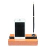 BASE DE MADERA PARA CELULAR CON PORTA PLUMA