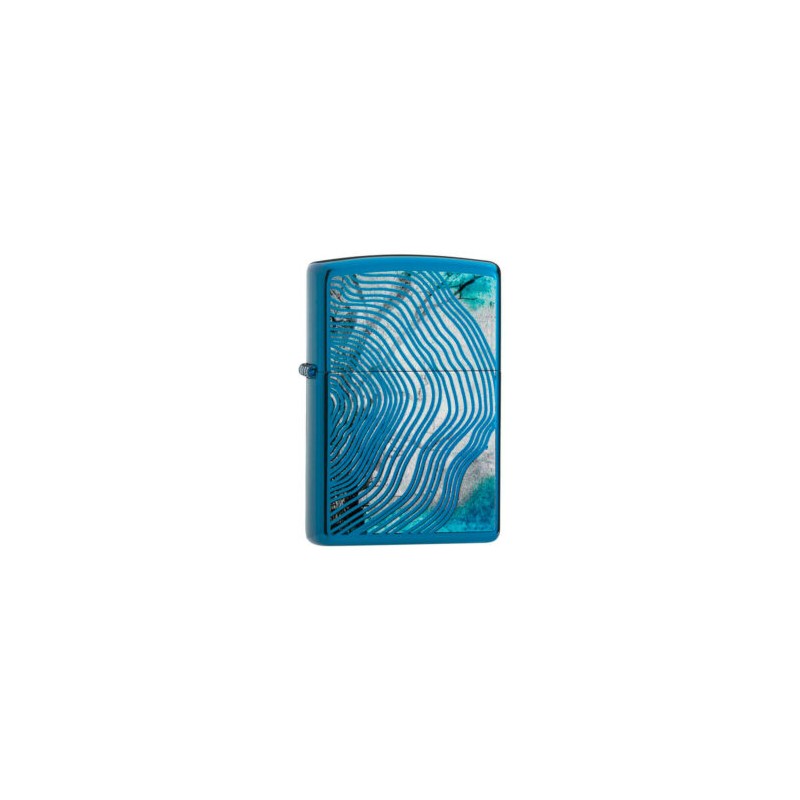 ENCENDEDOR ZIPPO CON ONDAS AZULES