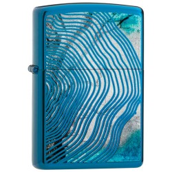 ENCENDEDOR ZIPPO CON ONDAS AZULES