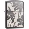 ENCENDEDOR ZIPPO NEGRO ICE CON FLORES