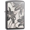 ENCENDEDOR ZIPPO NEGRO ICE CON FLORES