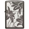ENCENDEDOR ZIPPO NEGRO ICE CON FLORES