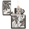 ENCENDEDOR ZIPPO NEGRO ICE CON FLORES