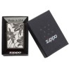 ENCENDEDOR ZIPPO NEGRO ICE CON FLORES