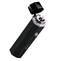 ENCENDEDOR HEXAGONAL NEGRO CON CABLE USB INTEGRADO