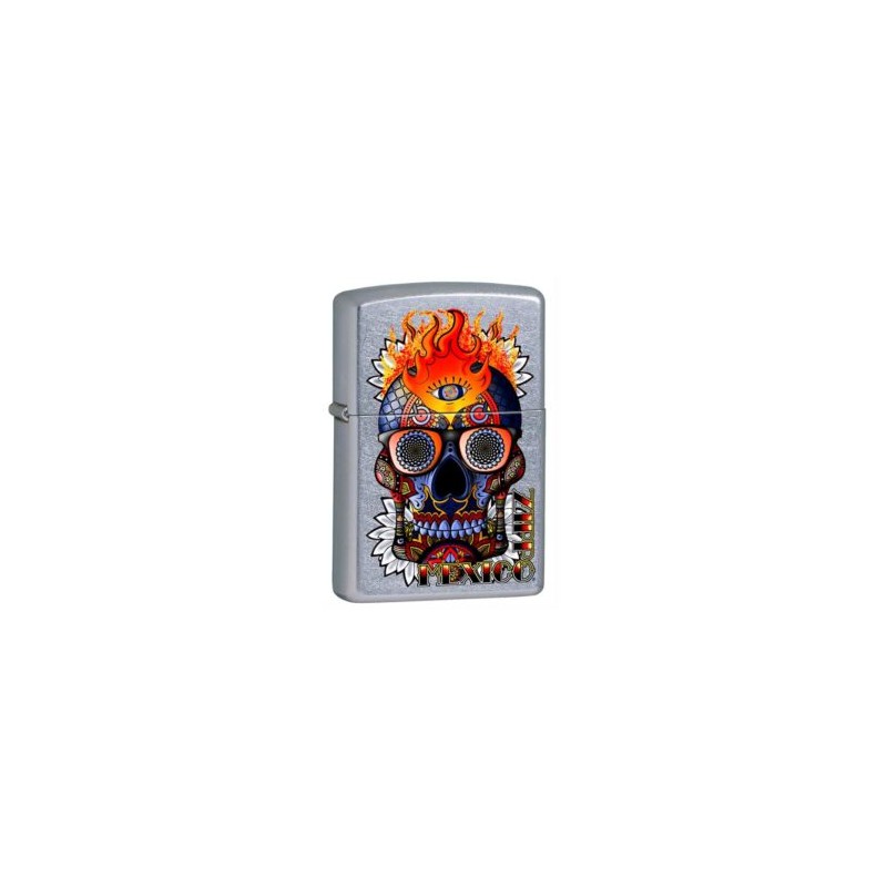 ENCENDEDOR ZIPPO MEXICO DIA DE MUERTOS COLOR GRIS