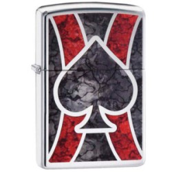 ENCENDEDOR ZIPPO AS NEGRO CON LINEAS ROJAS