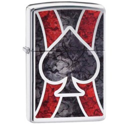 ENCENDEDOR ZIPPO AS NEGRO CON LINEAS ROJAS