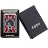 ENCENDEDOR ZIPPO AS NEGRO CON LINEAS ROJAS