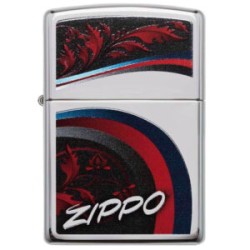 ENCENDEDOR ZIPPO CROMADO HOJAS