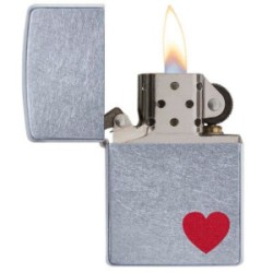 ENCENDEDOR ZIPPO CROMADO LOGO CORAZON