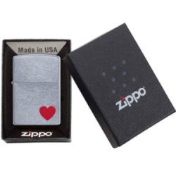 ENCENDEDOR ZIPPO CROMADO LOGO CORAZON