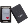 ENCENDEDOR ZIPPO CROMADO LOGO CORAZON