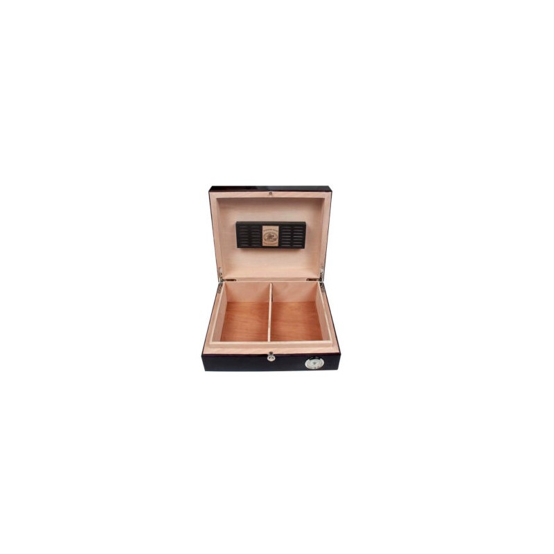 HUMIDOR PARK LANE NEGRO BRILLANTE CON ACCESORIOS NIQUELADOS