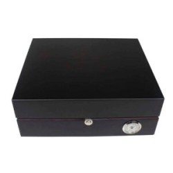 HUMIDOR PARK LANE NEGRO BRILLANTE CON ACCESORIOS NIQUELADOS