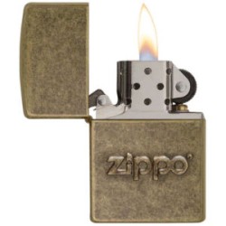 ENCENDEDOR ZIPPO CON LOGO DE LATON ANTIGUO