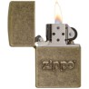 ENCENDEDOR ZIPPO CON LOGO DE LATON ANTIGUO