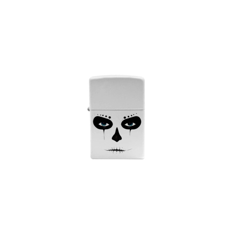 ENCENDEDOR ZIPPO BLANCO MASCARA DIA DE MUERTOS