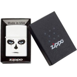 ENCENDEDOR ZIPPO BLANCO MASCARA DIA DE MUERTOS