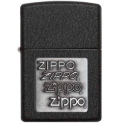 ENCENDEDOR ZIPPO NEGRO AGRIETADO EMBLEMA ZIPPO PEWTER