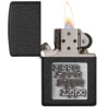 ENCENDEDOR ZIPPO NEGRO AGRIETADO EMBLEMA ZIPPO PEWTER