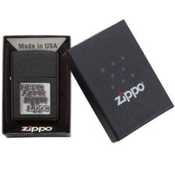 ENCENDEDOR ZIPPO NEGRO AGRIETADO EMBLEMA ZIPPO PEWTER