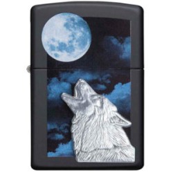 ENCENDEDOR ZIPPO LOBO AULLANDO