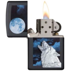 ENCENDEDOR ZIPPO LOBO AULLANDO