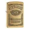 ENCENDEDOR ZIPPO BRONCE BRILLANTE JACK DANIELS EMBLEMA LABEL BRASS